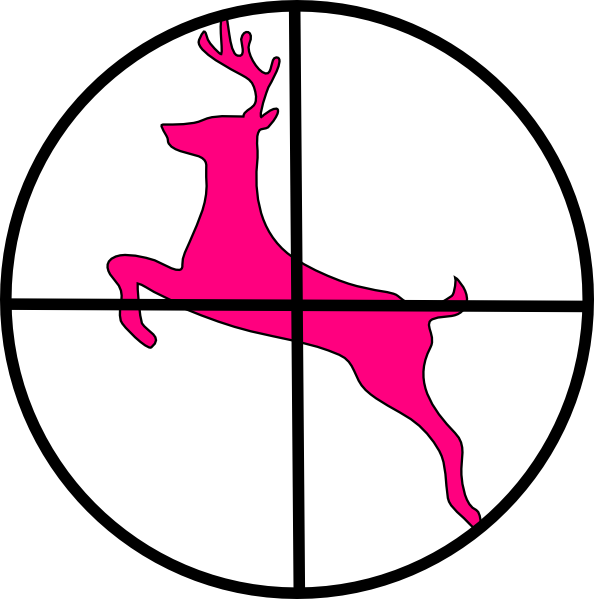 Deer In Scope Clip Art At Clker - Zeiss Conquest V6 1 1 6x24 Ill Ret #60 (594x599), Png Download