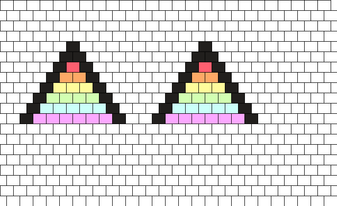 Pastel Rainbow Kitty Ears Bead Pattern - Art (688x420), Png Download