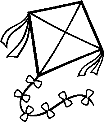 Desenho De Uma Pipa Para Colorir - للتلوين طائرة ورقية تلوين (600x470), Png Download