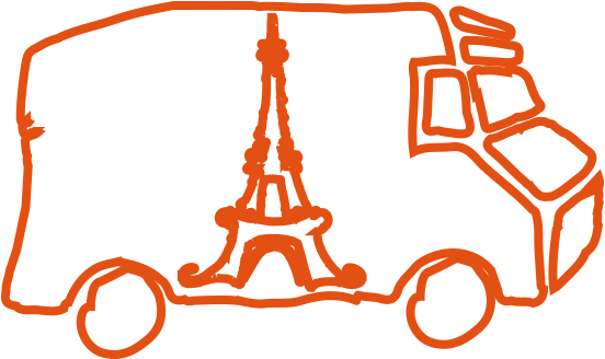 Bonjour Creperie Food Truck Draw (552x328), Png Download