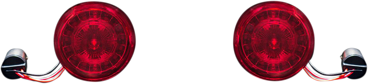 Probeam® Rear Led Turn Signal Inserts With Red Lenses - Circle (1171x268), Png Download