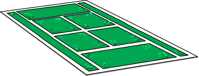 Tennis Court Sprite 004 - Soccer-specific Stadium (640x244), Png Download