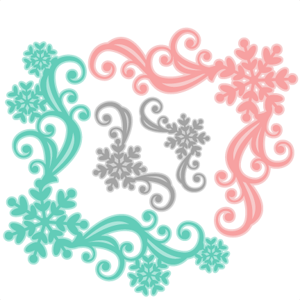 Snowflake Flourish Set Svg Scrapbook Cut File Cute - Cute Scrapbook Corner Png (432x432), Png Download