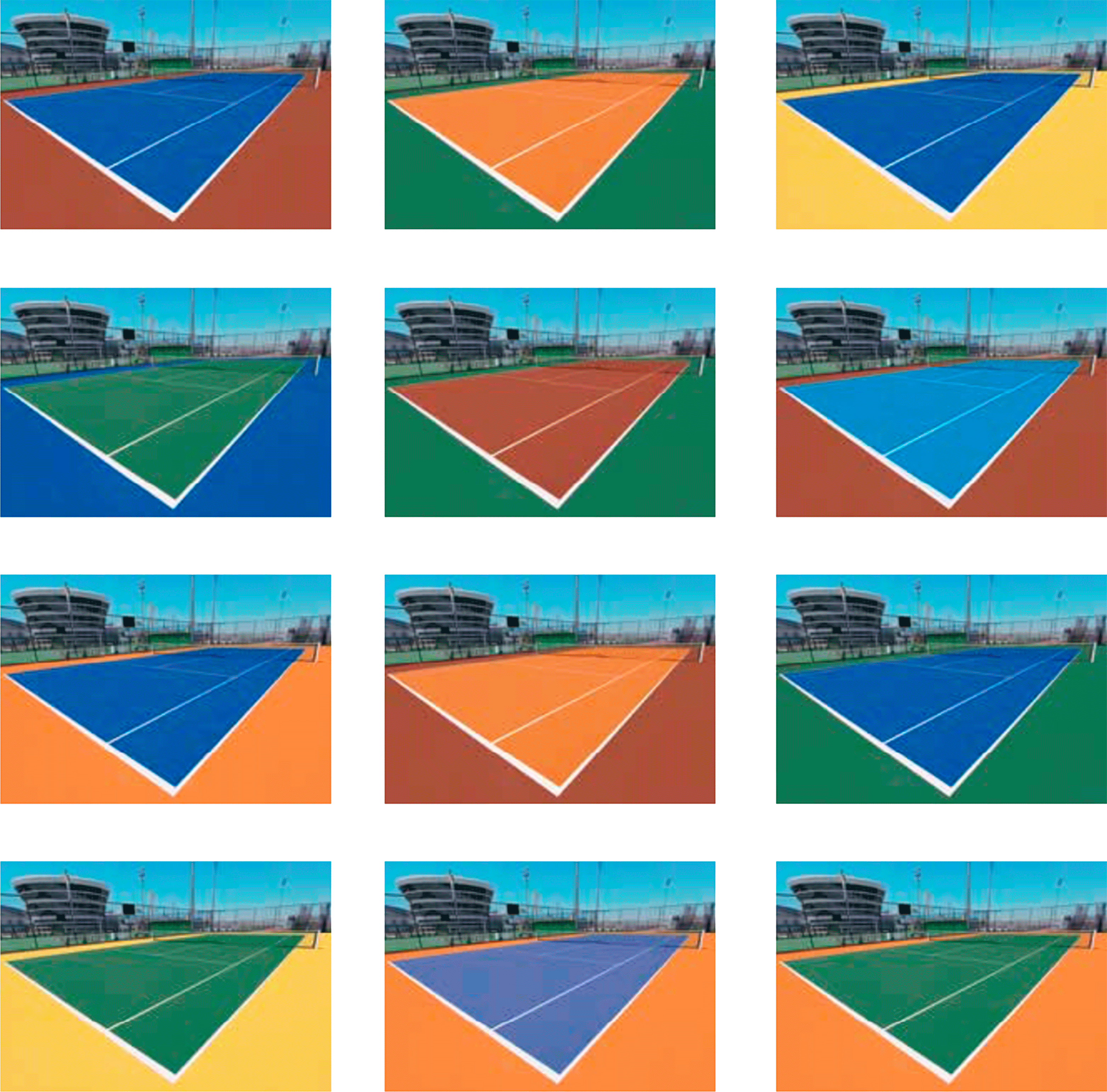 Acrylic Multi Color Options Multi Purpose Outdoor Sports - Tennis (3126x3085), Png Download
