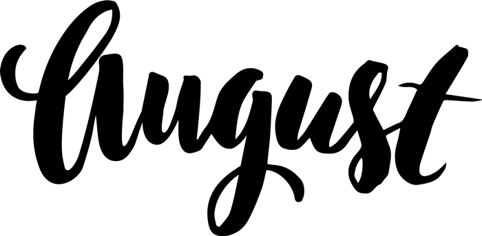 August Rubber Stamp - August Calligraphy Transparent (700x343), Png Download