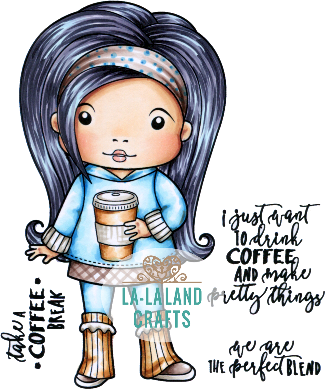 Store Search - La-la Land Cling Stamps 4.5 Inchx3.5 Inch-coffee Break (1086x1303), Png Download