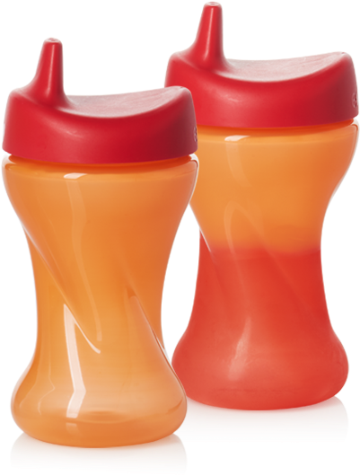 Straw Or Sippy Insulated Or Non-insulated Hard Spout - Evenflo Feeding Triple-flo Color Flo Twist 3 Piece, (550x550), Png Download
