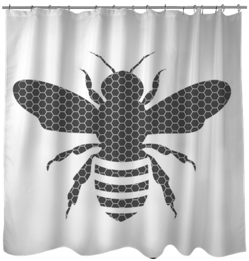 Black Bee Silhouette Isolated On White Background Shower - Queen Bee Silhouette (400x400), Png Download