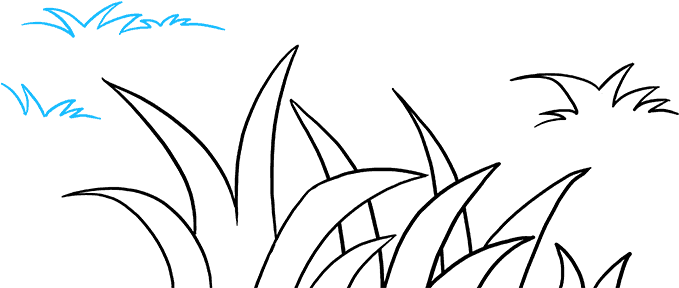 How To Draw Grass - Drawing (680x678), Png Download