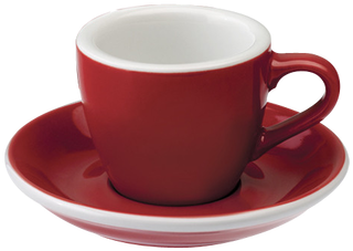 Egg 80 Ml Espresso Cup And Saucer - Loveramics Egg Espresso Cup - Red (500x500), Png Download