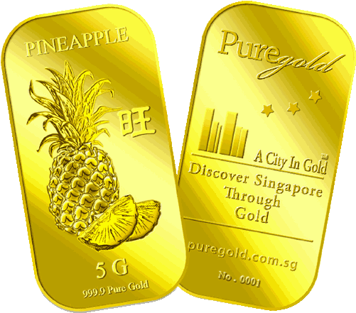 Gold Numismatic Puregold Pineapple Gold Bar - Puregold Sg Pineapple (500x500), Png Download