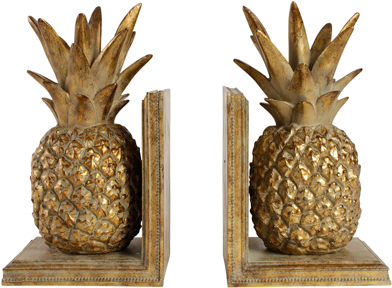 Côté Table Gold Pineapple Book Ends - Gold (900x670), Png Download