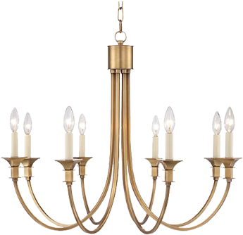 Download 8 Light Gold Chandelier Full Size Png Image Pngkit