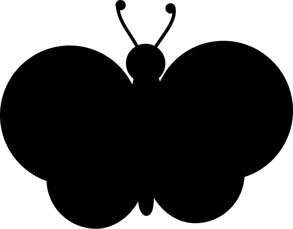 Butterfly With Circular Wings Shape Comments - Borboleta Forma (980x765), Png Download