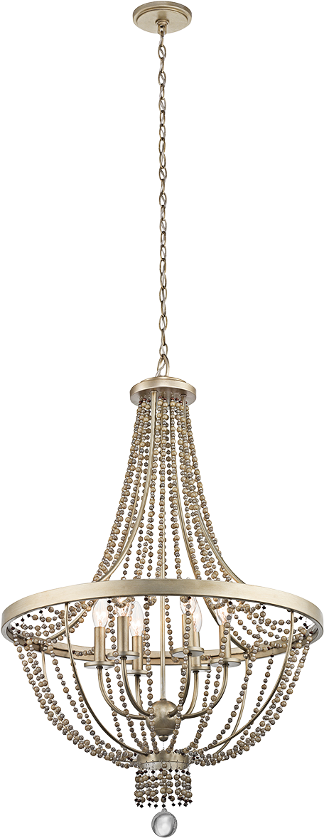 Loading Zoom - Kichler Sterling Gold Birkdale 6 Light 1 Tier Chandelier (1200x1200), Png Download