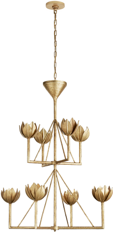 Alberto Medium Chandelier In Antique Gold Leaf - Chandelier (480x480), Png Download