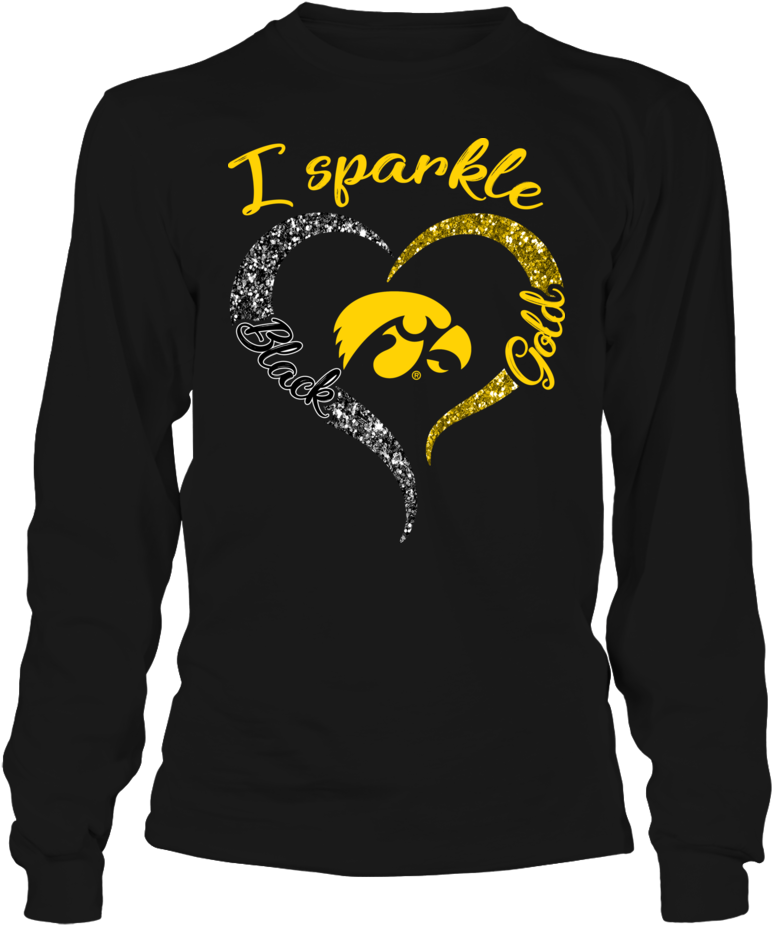 I Sparkle Gold Half Heart Iowa Hawkeyes Shirt - Ole Miss Baby Shark (1000x1000), Png Download