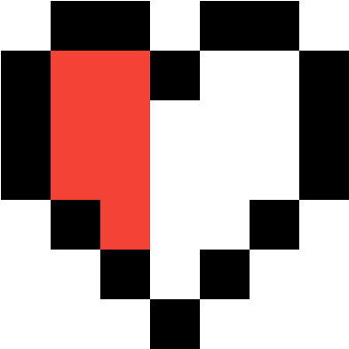 Half Heart - Icon (1400x1400), Png Download