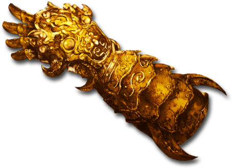 Vajra Gauntlets - Anime Golden Gauntlet (600x519), Png Download