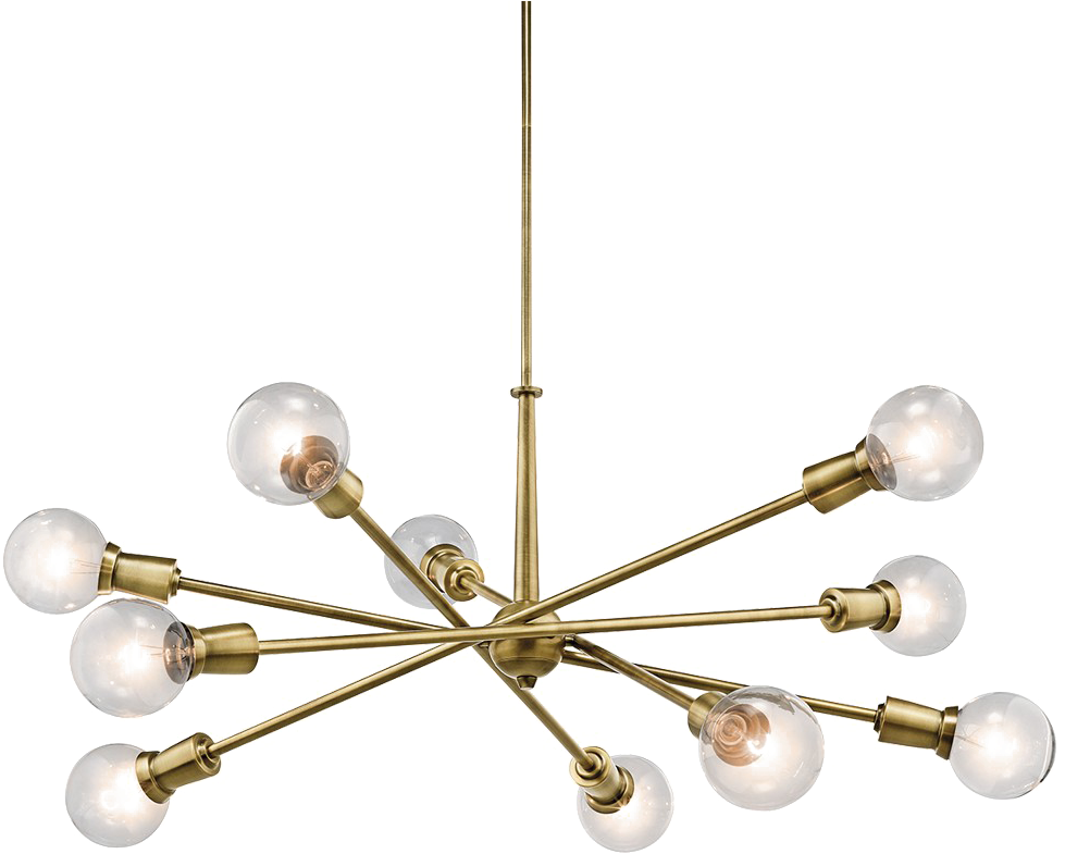 Chandelier Png Clipart - Sputnik Brass Chandelier (1000x1000), Png Download