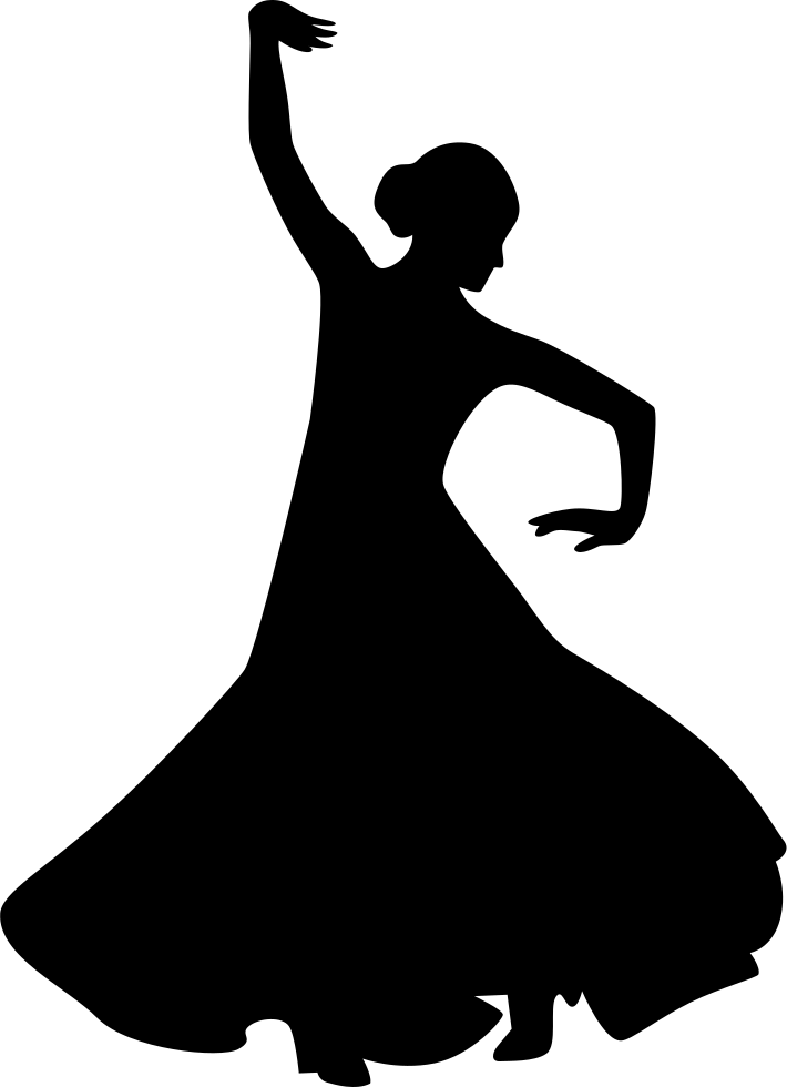 Flamenco Female Dancer Silhouette With Raised Right - Flamenco Silhouette (710x980), Png Download