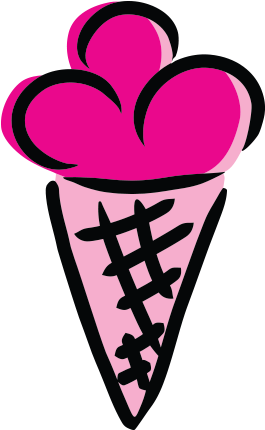 Pink Ice Cream Cone Illustration For Stikki Nikki (540x470), Png Download