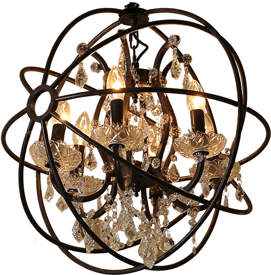 Round Black Chandelier - Chandelier (800x600), Png Download