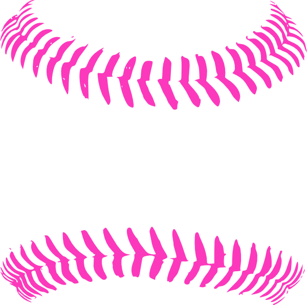 Bright Pink Baseball Stitching Clip Art - Customize Softball Round Car Magnet (600x595), Png Download