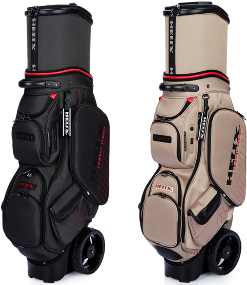Helix® Cart Bag With Big Wheel - Retractable Helix Golf Bag (600x565), Png Download