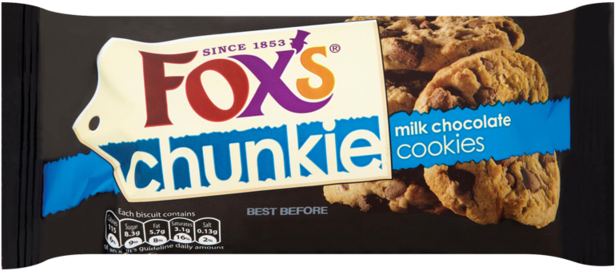 Foxs Chunkie Milk Chocolate Cookies 180g - Fox's Chunkie Extremely Chocolatey Cookies (800x800), Png Download