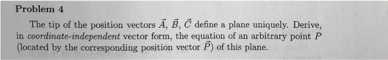 Problem 4 The Tip Of The Position Vectors A, B, C Define - General Supply (768x1024), Png Download