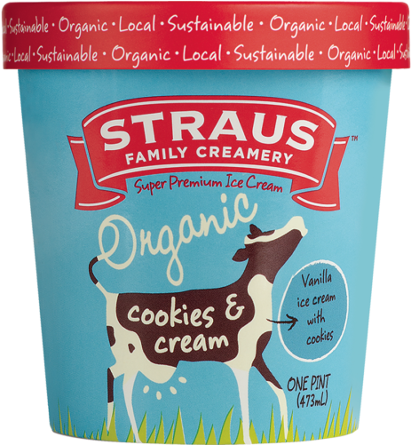 Share - Straus Family Creamery Organic Ice Cream 1 Quart (500x500), Png Download