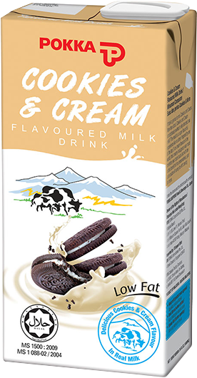 Cookies And Cream Milk Drink - Pokka Cookies And Cream Milk (450x750), Png Download