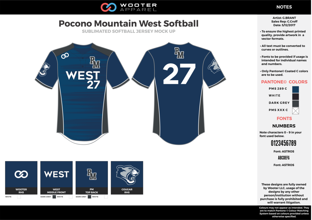 Pocono Mountain West Softball Navy Blue Gray Black - Baseball Uniforms Navy Blue (1000x705), Png Download