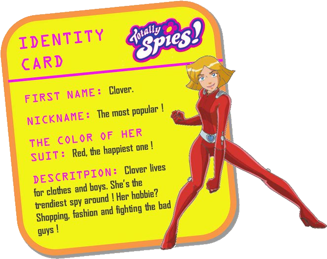 Clover Identity Card - Totally Spies (720x578), Png Download