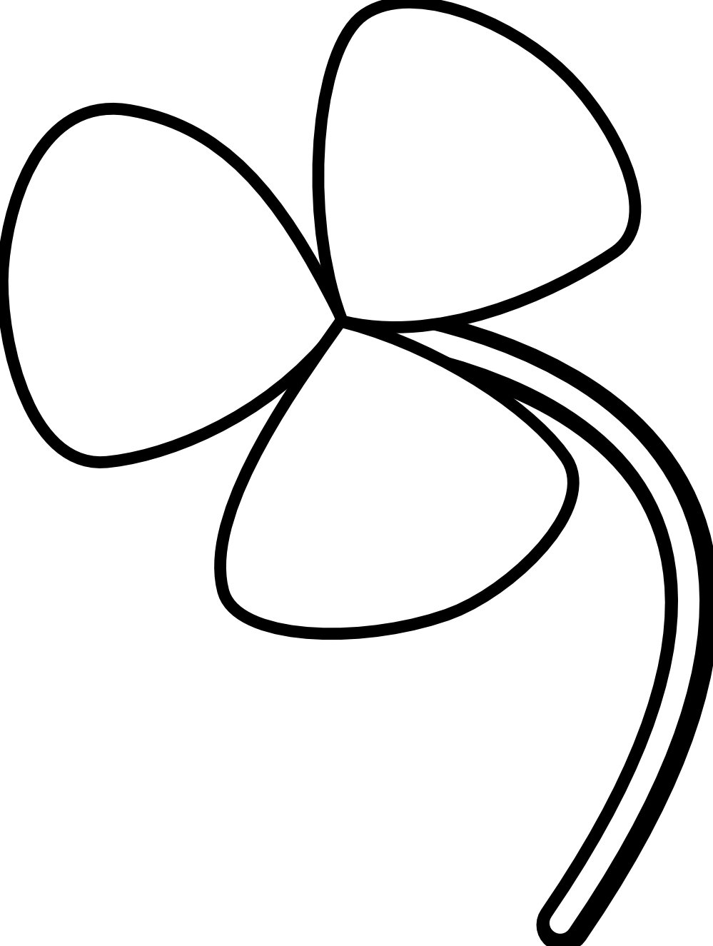 Saint Pattys Three Leaves Clover Black White Line Flower - Butterfly (999x1325), Png Download