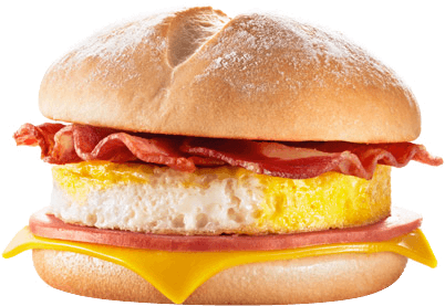 Sandwich Con Huevo Y Tocino (450x305), Png Download