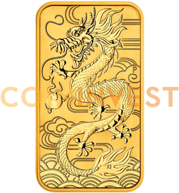 1 Oz Dragon Rectangular Gold Coin - Perth Mint Dragon Bar (400x400), Png Download