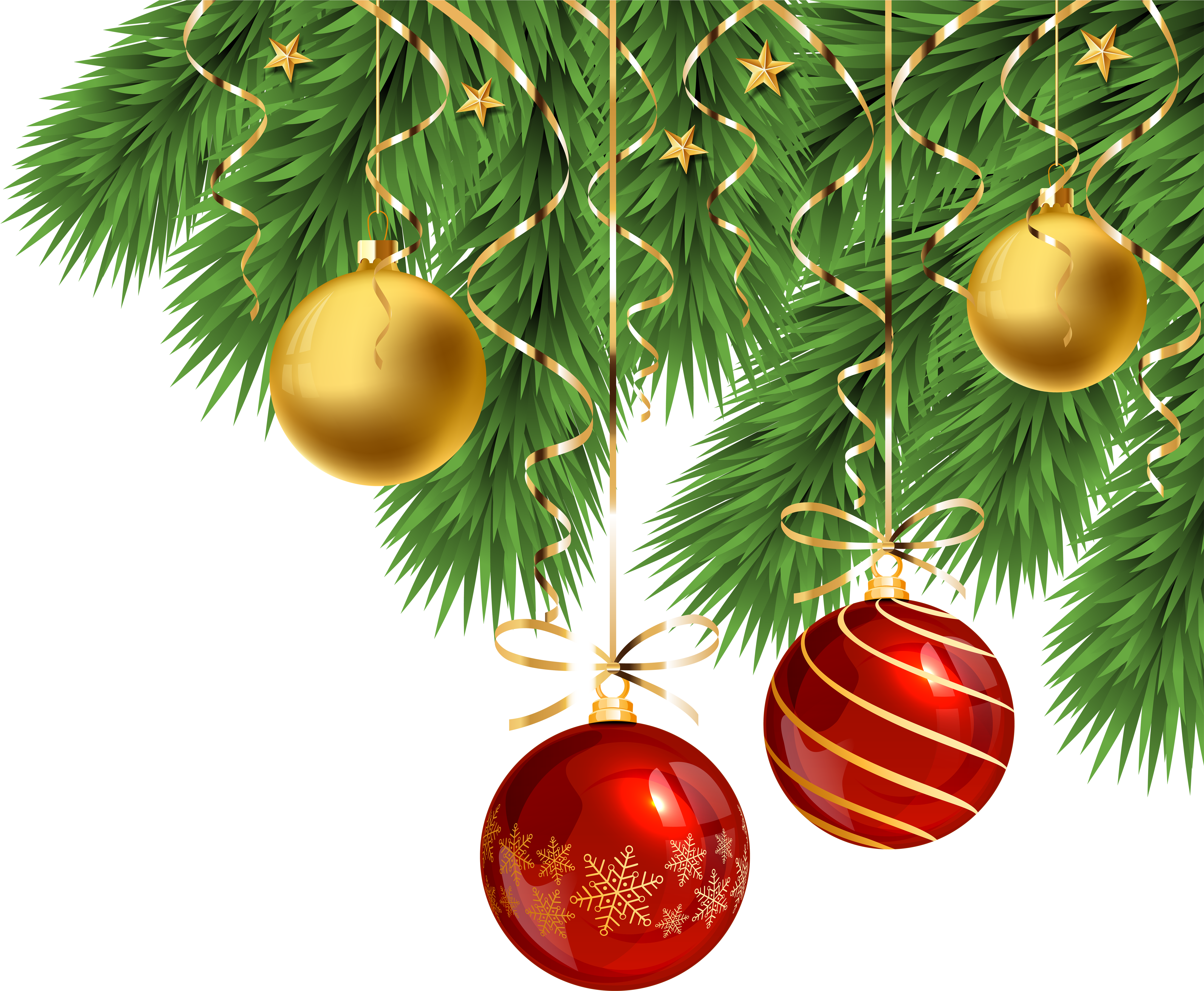 Christmas Balls Corner Decoration Clip Art Gallery - Transparent Christmas Corner Png (6000x4923), Png Download