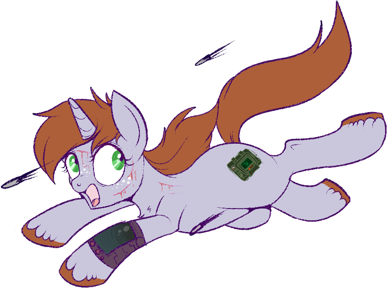 Lulubell, Blood, Bullet, Colored Hooves, Fallout Equestria, - Fallout (850x655), Png Download