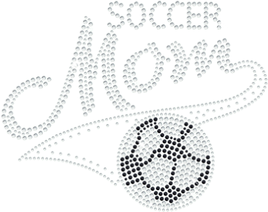 Soccer Mom With A Football Consist Of Hot Fix Rhinestone - Chain (415x415), Png Download