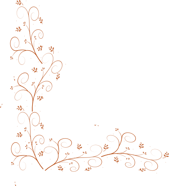 Swirl Corner Borders Clip Art 1pl0ox Clipart - Fall Leaves Border Clip Art Black And White (546x600), Png Download