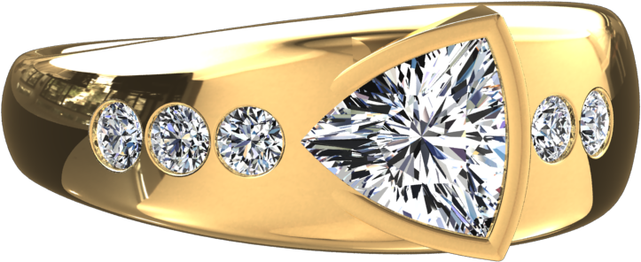 1/2 Carat Trillion Cut Diamond Ring In 14k Gold Ring - Engagement Ring (960x720), Png Download