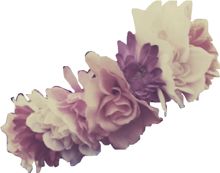 Purple Flower Crown Png - Girl With Floral Headband (495x353), Png Download