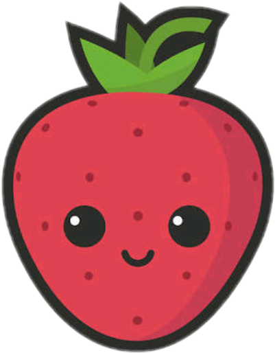 Cute Strawberry (401x514), Png Download