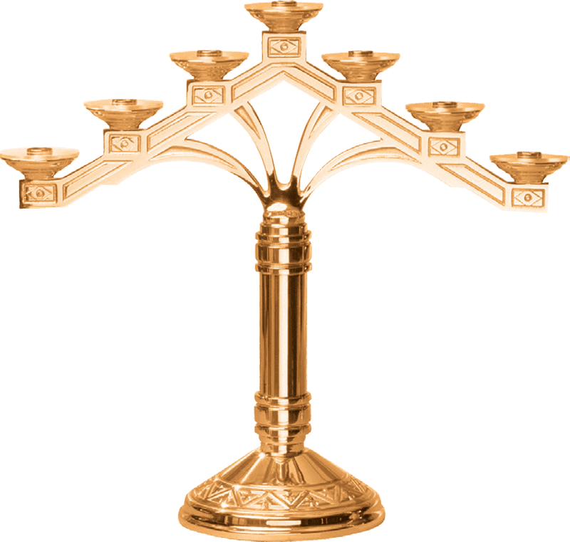 Fixed Altar Candelabra With Geometric Design Gift Image - Excelsis-adjustable Altar Candelabra With Geometric (800x761), Png Download