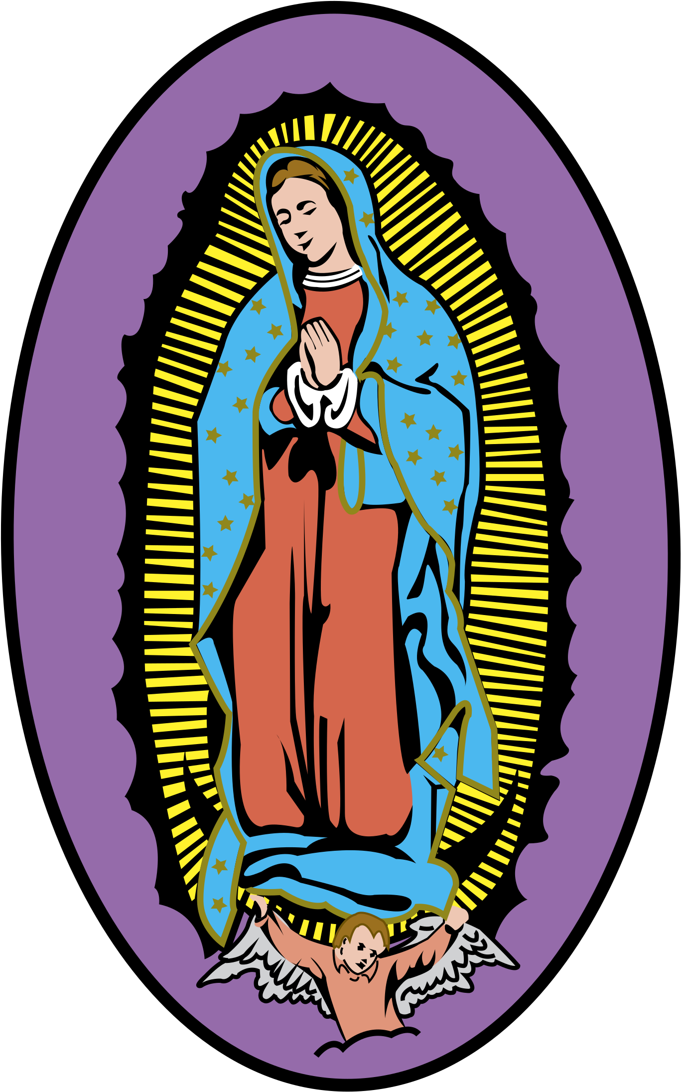Religious Icons Logo Png Transparent - Virgin Mary Blue Offset Novelty Key Chain Kc-4188 (2400x2400), Png Download