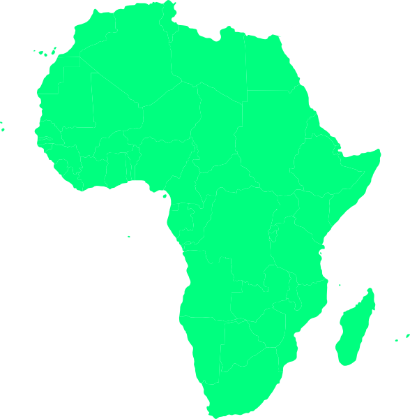 Green Africa Clip Art At Clker - Africa Clipart (588x600), Png Download