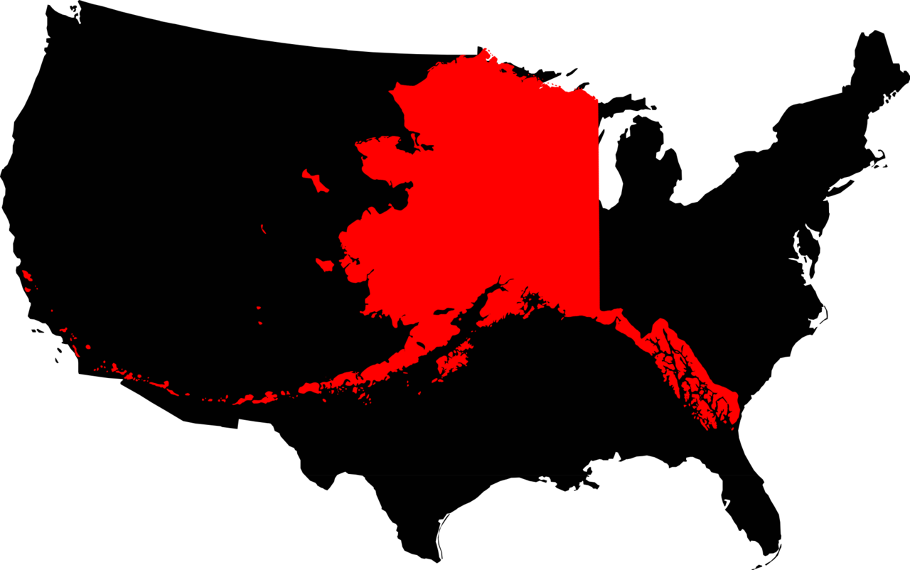 File Clipart Png United States Map - Alaska In United States Map (1280x802), Png Download