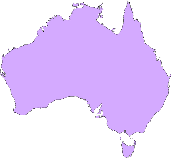 Australia Purple Map Clip Art At Clipartimage - Map Of Australia (600x554), Png Download